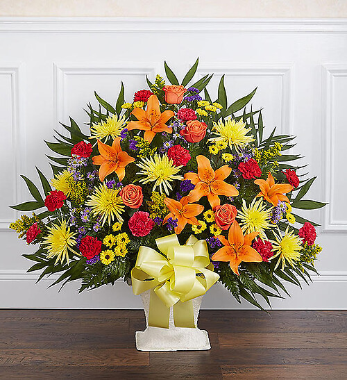 Heartfelt Tribute&amp;trade; Floor Basket- Bright