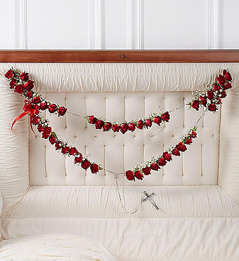 Large Rosary with Red Spray Roses