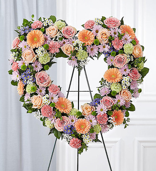 Always Remember&amp;trade; Floral Heart Tribute- Pastel