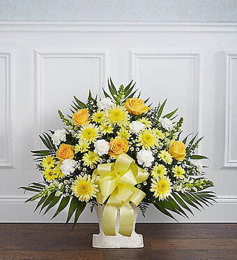 Heartfelt Tribute&amp;trade; Floor Basket- Yellow