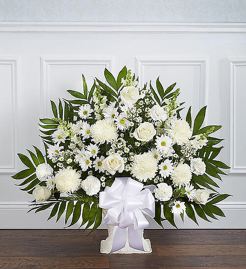 Heartfelt Tribute&amp;trade; Floor Basket- White