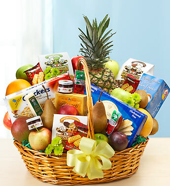 Deluxe Fruit and Gourmet Basket for Sympathy