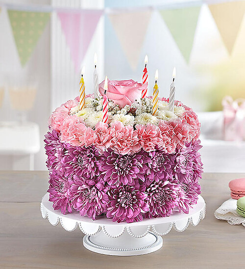 Birthday Wishes Flower Cake&amp;trade; Pastel