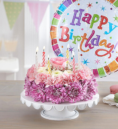 Birthday Wishes Flower Cake&amp;trade; Pastel