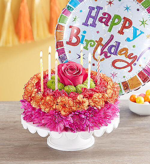Birthday Wishes Flower Cake&amp;reg; Vibrant